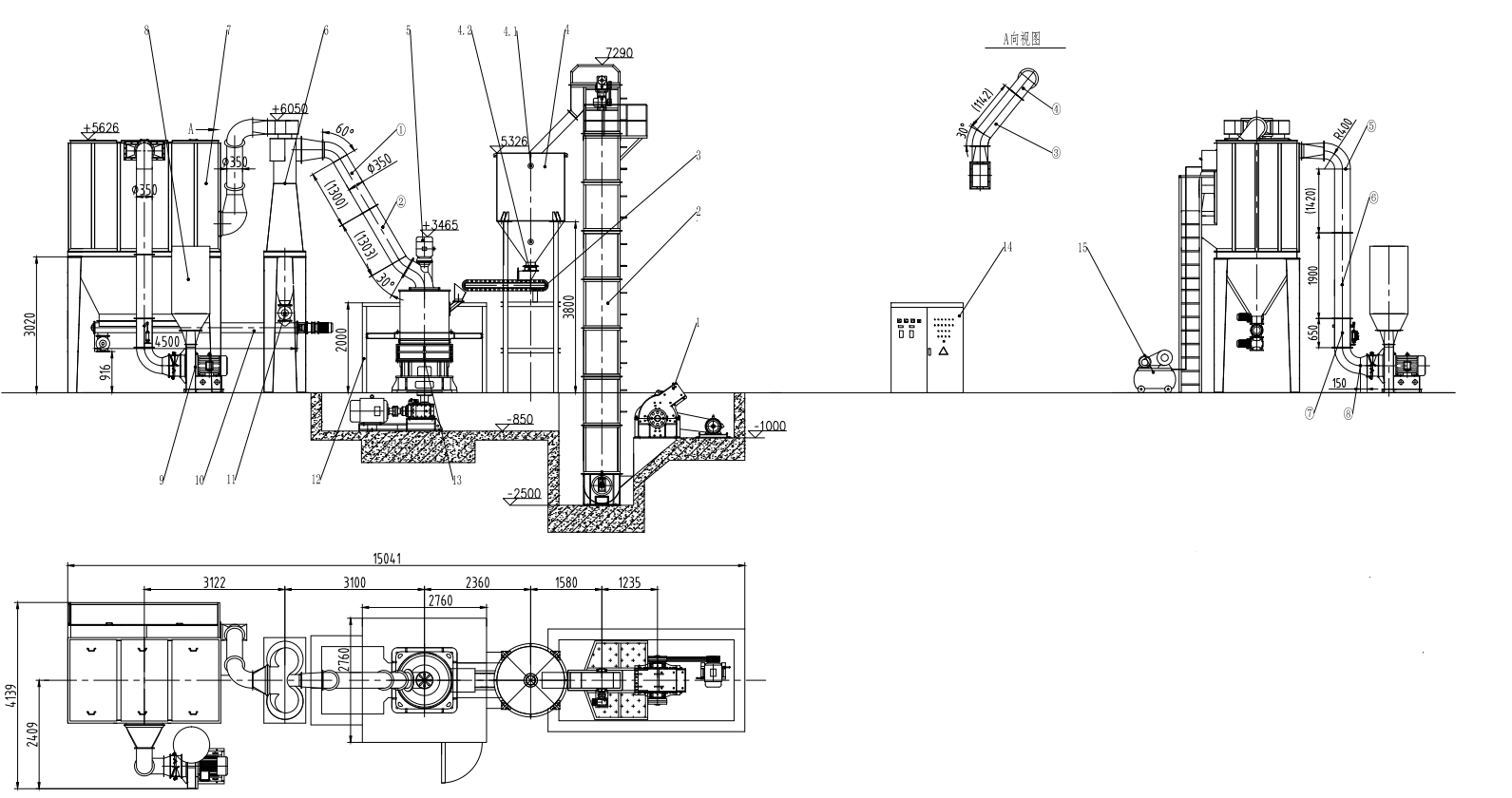 micro powder grinding plant design drawing